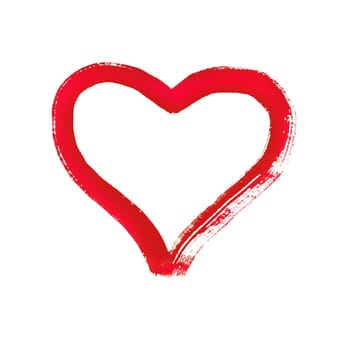 Heart - symbol of love - watercolor on paper - isolated