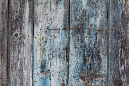 Old weathered wooden board with rusty nails - wooden grunge texture