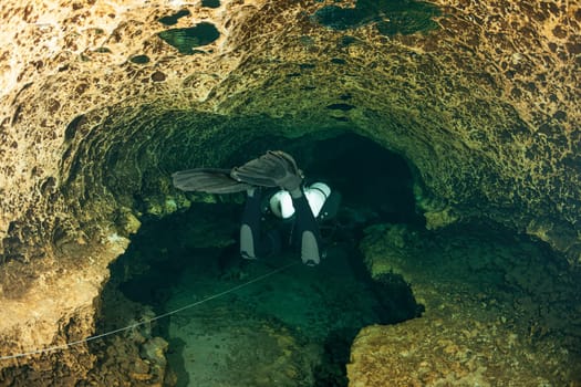 divers underwater caves diving Ginnie Springs Florida USA