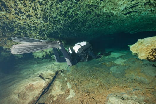 divers underwater caves diving Ginnie Springs Florida USA