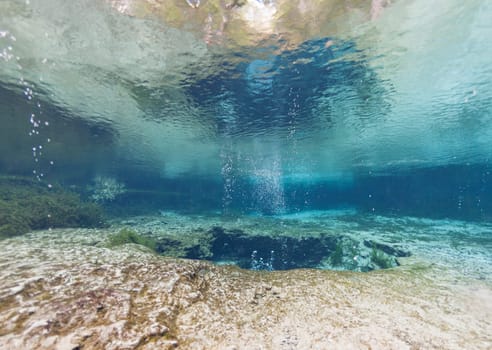 divers underwater caves diving Ginnie Springs Florida USA