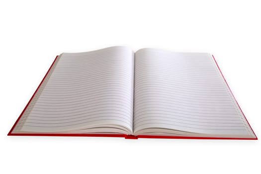 Red book cropped on white background