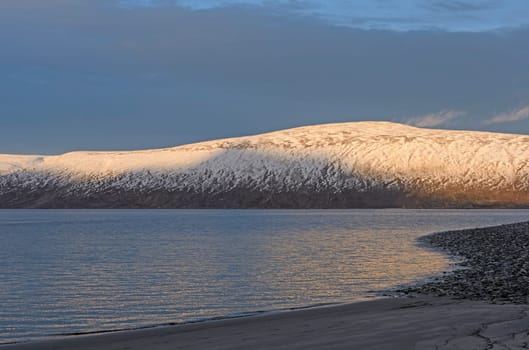 Evening Light on a High Arctic Shore in Sunneshine Bay on Baffin Island in Nunavut, Canada