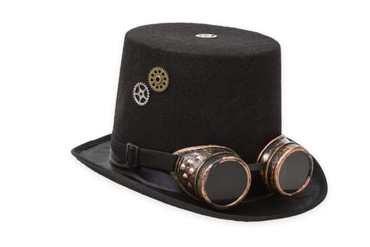 Steampunk hat cropped on the background