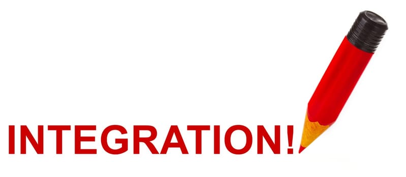 Red pen with lettering "Integration"""