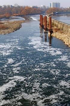 Wintery Neckar between Heidelberg and Wieblingen