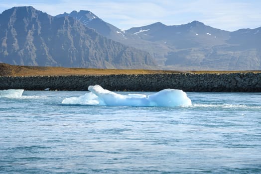 Beautiful view of icebergs in Jokulsarlon glacier lagoon, Iceland