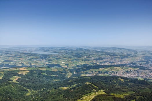 Lucerne view from mountain Pilatus, Switzerland with copyspace