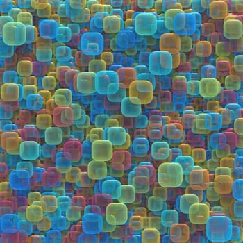 3D illustration of colorful abstract shapes. Image for texture and background.