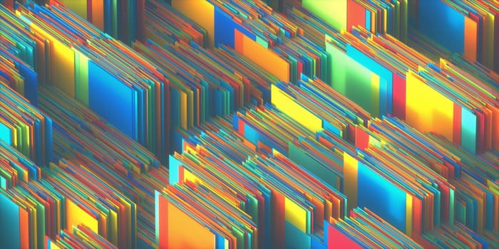 3D illustration of colorful abstract shapes. Image for texture and background.