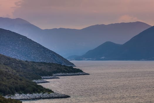 sunrise in Ionian Islands. Lefkada island Greece