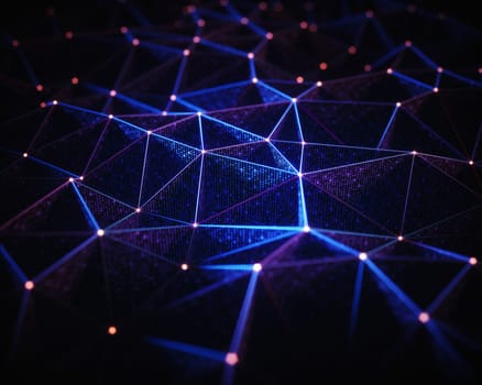 3D illustration. Abstract background, connection and lines of technology.