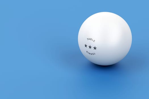 Plastic ball for ping pong on blue table