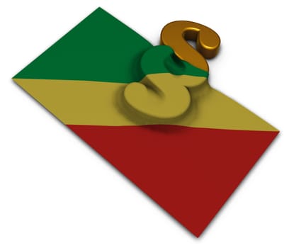 flag of congo and paragraph symbol - 3d illustration