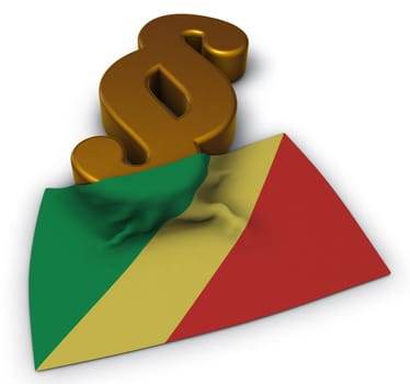 flag of congo and paragraph symbol - 3d illustration