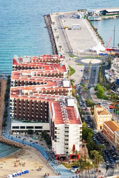 Alicante, Spain, may 1st, 2015: aerial view of the luxury Melia Hotel in Alicante Spain