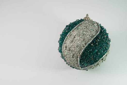 nice big green and silver sparkling christmas ball