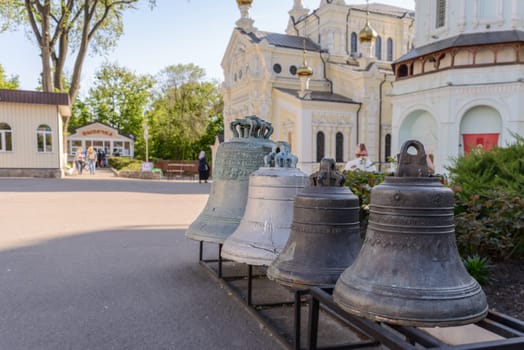 Old Bells outside an Orthodox church in Kharkiv, Ukraine