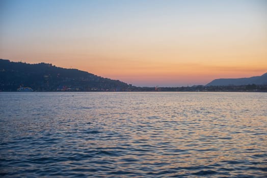 Alanya city, view from the beach, one of the famous destinations in Turkey