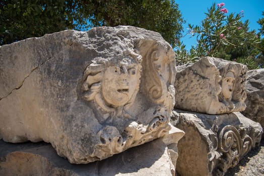 Photo of ancient theatre in Myra ancient city of Antalya in Turkey.