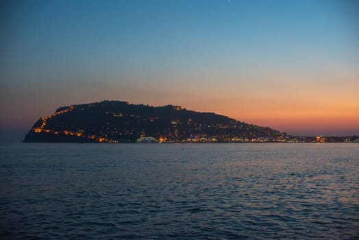 Evening at Alanya coast, Turkey