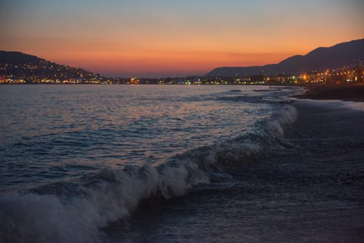 Evening at Alanya coast, Turkey