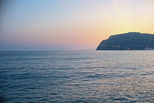 Alanya city, view from the beach, one of the famous destinations in Turkey