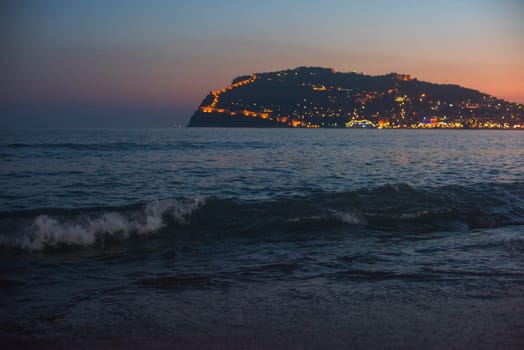 Evening at Alanya coast, Turkey