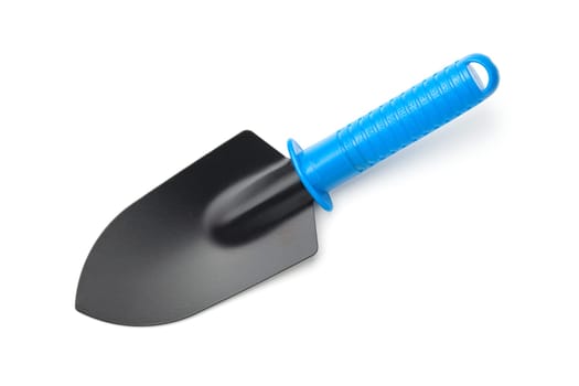garden shovel isolated on white background. top view