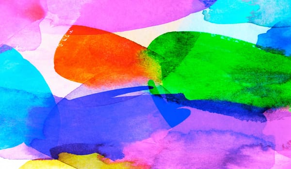 watercolor bright summer colored paper banner