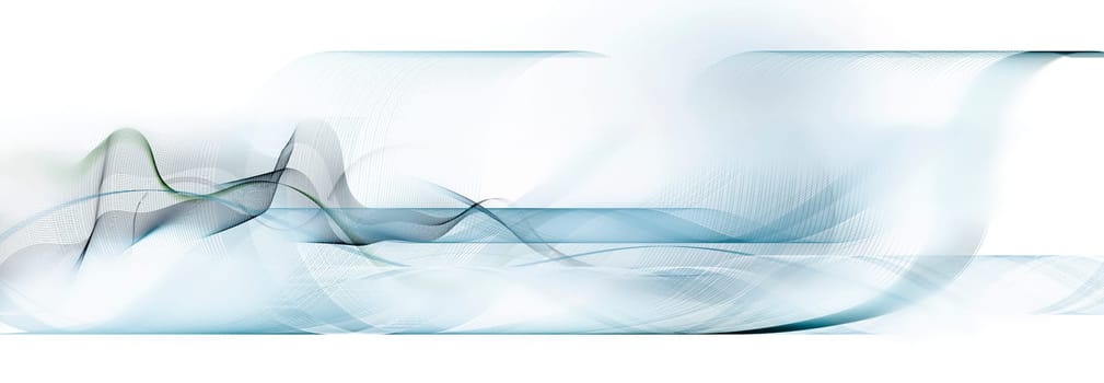 abstract line network in predominantly blue-,green-blue- and blue-gray color on a white background. Partial light-dark contrasts. Lines,movement,creativity,power,symbol,dynamics,net,concept.
