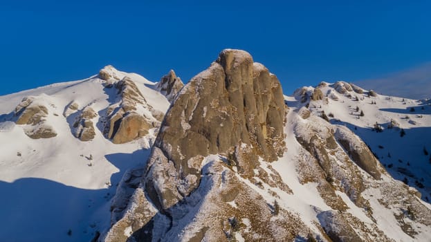 mountain top in winter, Ciucas Mountains, Romania
