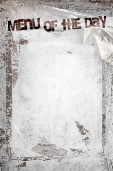Background with old marking tapes. Grungy  frame and remains of scotch tape and cellophane. Vertical background fully editable. It can be used as a food menu, poster, wallpaper, design t-shirts and more.