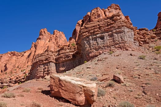 Dramatic Red Rock Cliffs in the Desert of Capitol Reef National Park in Utah
