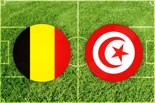 Illustration for Football match Belgium vs Tunisia