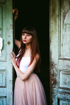Young beautiful woman walking around the street on a warm sunny summer day