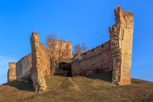 The Slimnic fortress on the hills. Transylvania, Romania