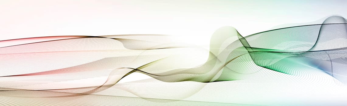 abstract line network in predominantly blue-,green-blue- and blue-gray color on a white background. Lines,movement,concept,force,symbol,dynamics,net.