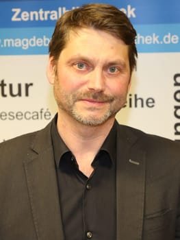 Book author Andreas Speit at a book reading in the Magdeburg City Library on 13.02.2018