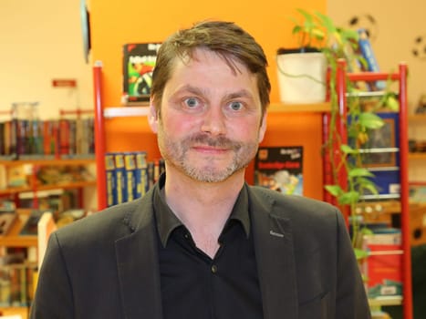 Book author Andreas Speit at a book reading in the Magdeburg City Library on 13.02.2018