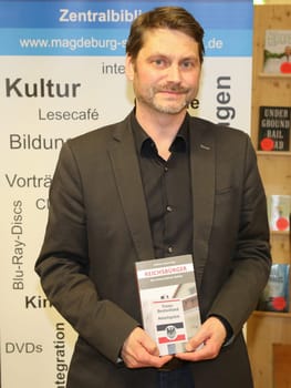 Book author Andreas Speit at a book reading in the Magdeburg City Library on 13.02.2018