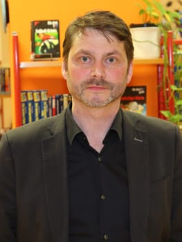 Book author Andreas Speit at a book reading in the Magdeburg City Library on 13.02.2018