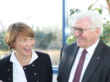 Federal President Dr. Frank-Walter Steinmeier with his wife Elke Büdenbender during their inaugural visit to Wolmirstedt on 14.02.2018