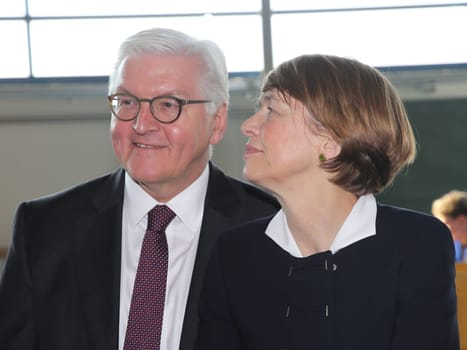 Federal President Dr. Frank-Walter Steinmeier with his wife Elke Büdenbender during their inaugural visit to Wolmirstedt on 14.02.2018