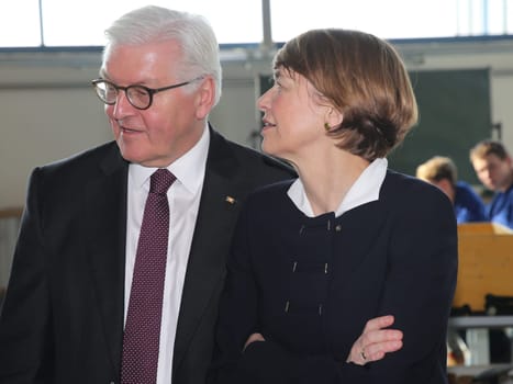 Federal President Dr. Frank-Walter Steinmeier with his wife Elke Büdenbender during their inaugural visit to Wolmirstedt on 14.02.2018