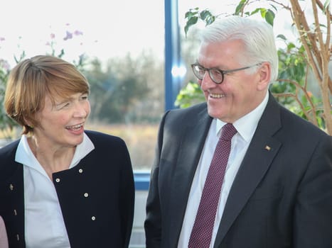 Federal President Dr. Frank-Walter Steinmeier with his wife Elke Büdenbender during their inaugural visit to Wolmirstedt on 14.02.2018