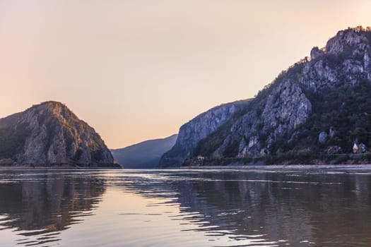 landscape in Danube Gorges. Cazanele Mari, Romania