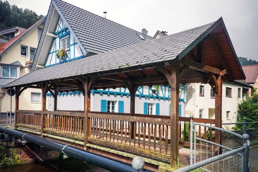 Oppenau in the Renchtal with covered wooden bridge