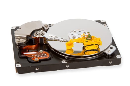 Opened Hard Drive with Toy Grape - Data Security Icon