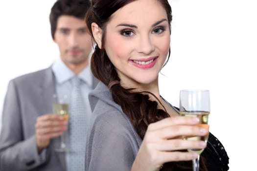 Couple with champagne glasses